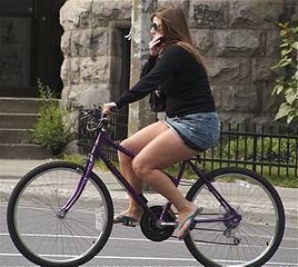 Woman Bicycling